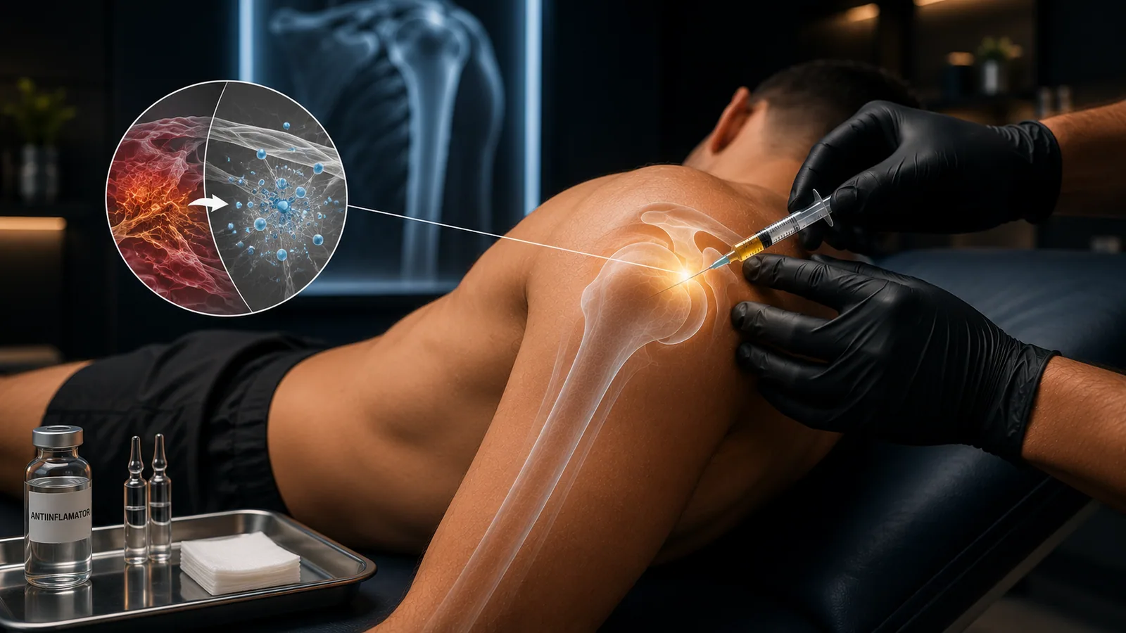 Joint injection with an anti-inflammatory